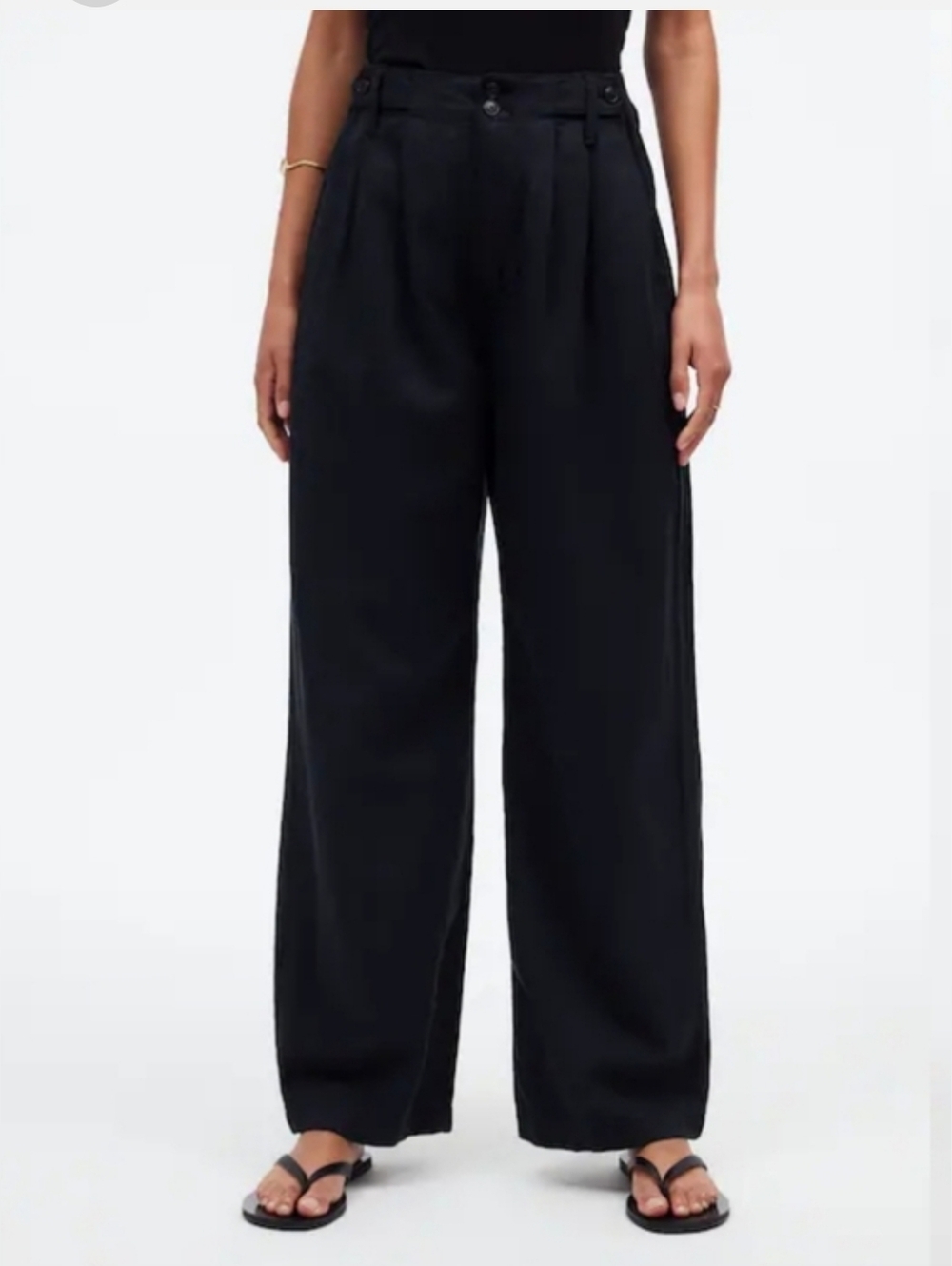 Madewell Harlow Wide Leg Pants Black Size 10 - Picture 3 of 12